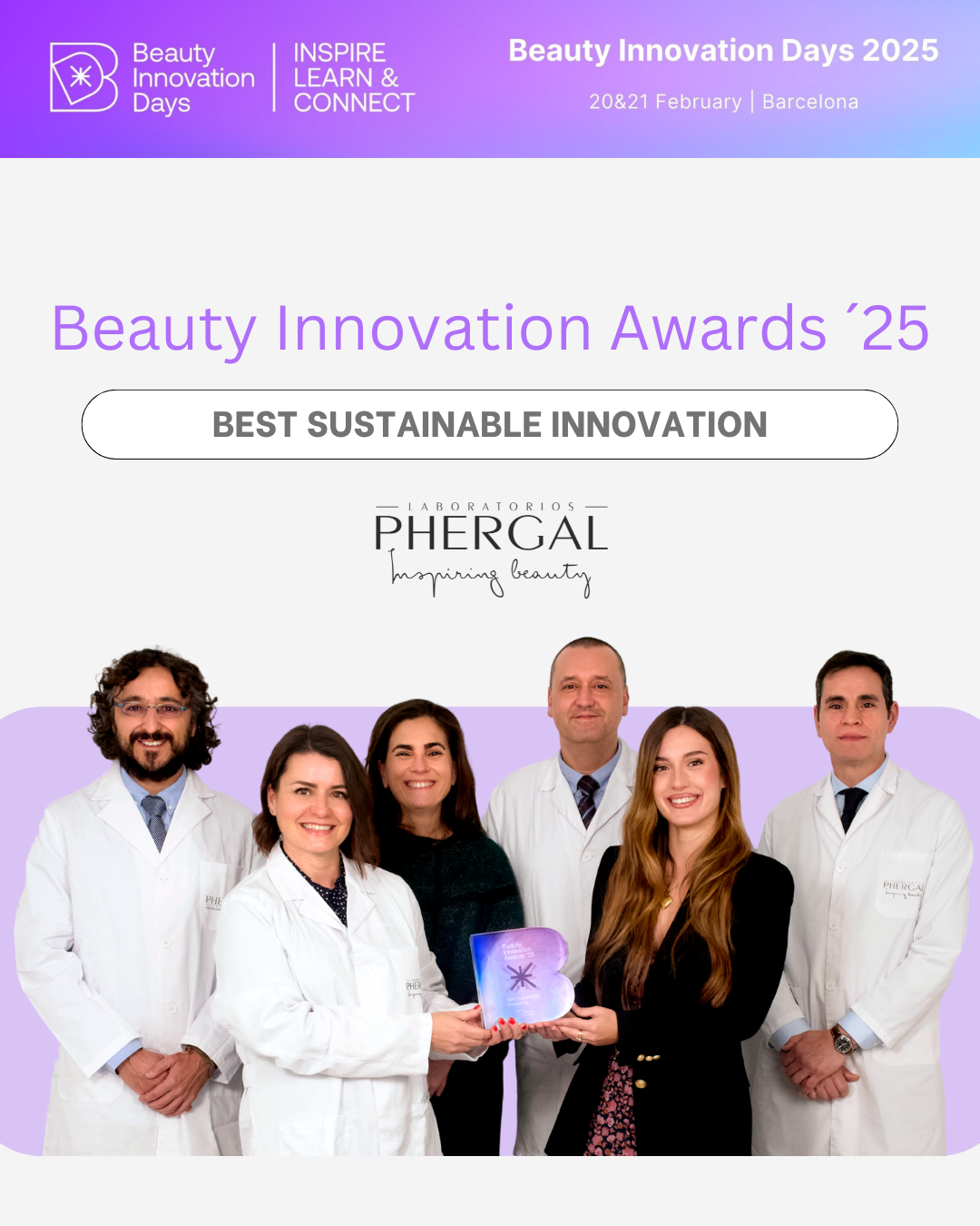 Phergal Laboratories honoured at the Beauty Innovation Awards