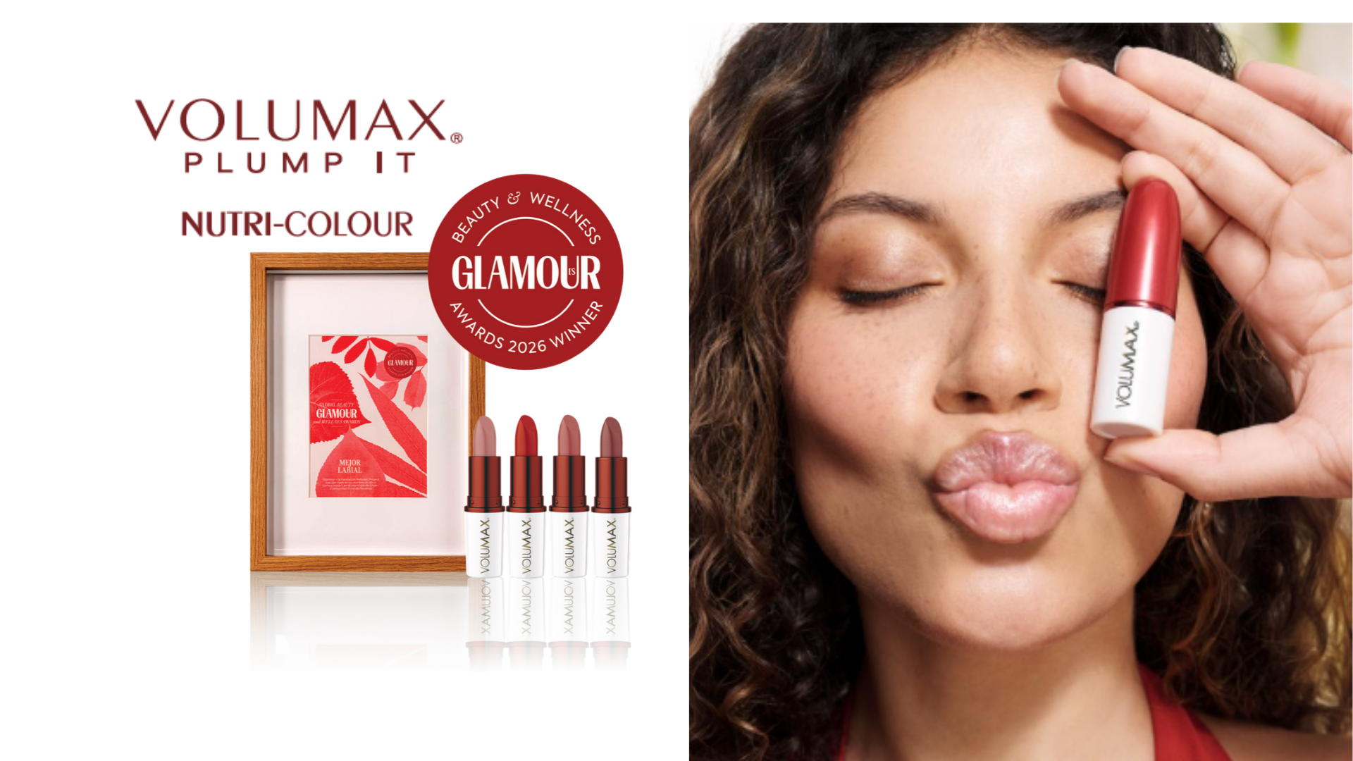 Volumax Plump It Nutri Colour, awarded best lipstick at the Glamour Beauty & Wellness Awards 2026